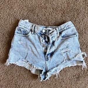 PacSun Light Blue Distressed Denim Cutoff Shorts